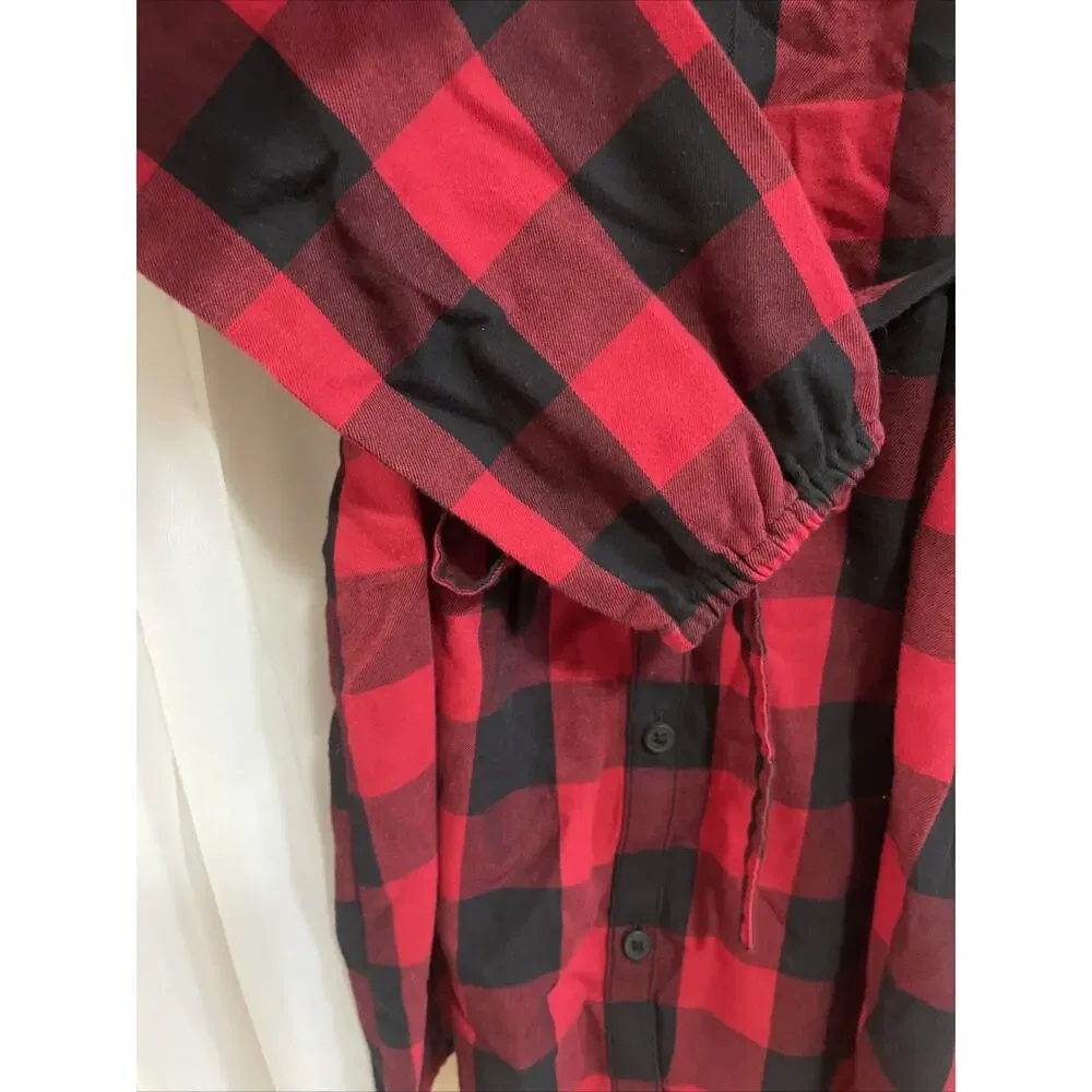 Children’s Place Christmas Dress - Plaid Long Sleeve with Tie - Girls Size Lg 14 - Picture 4 of 5